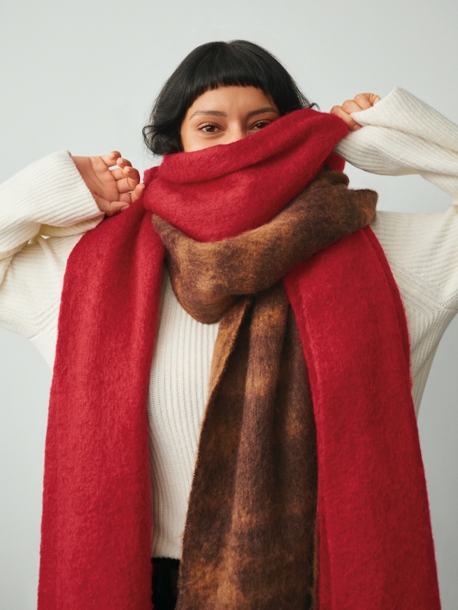 ブラッシュド フリンジ マフラー-3