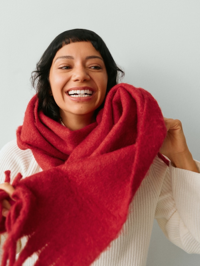 ブラッシュド フリンジ マフラー-3