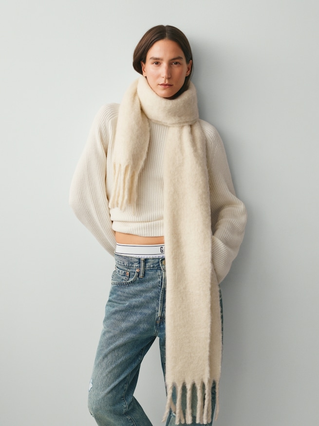 ブラッシュド フリンジ マフラー-3