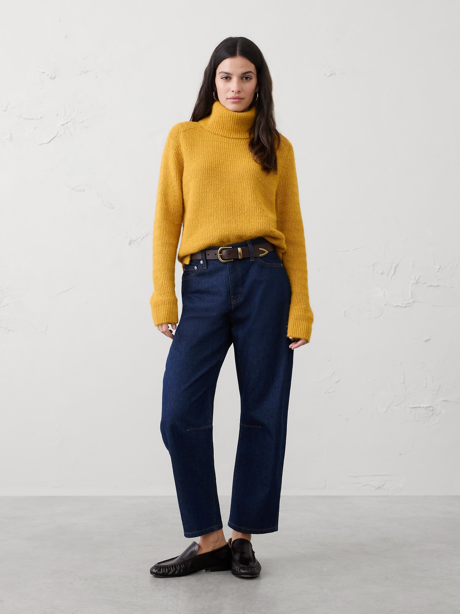 CHANDAIL À COL ROULÉ EN TRICOT BROSSÉ