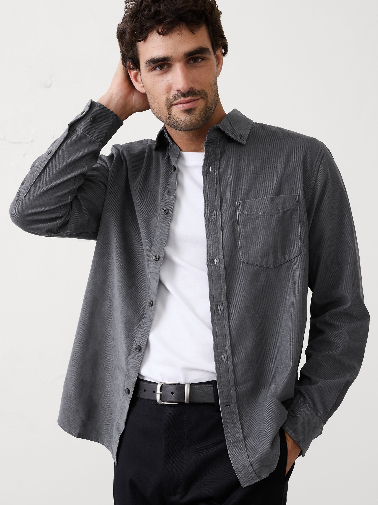 Slim-Fit Fine Wale Corduroy Shirt