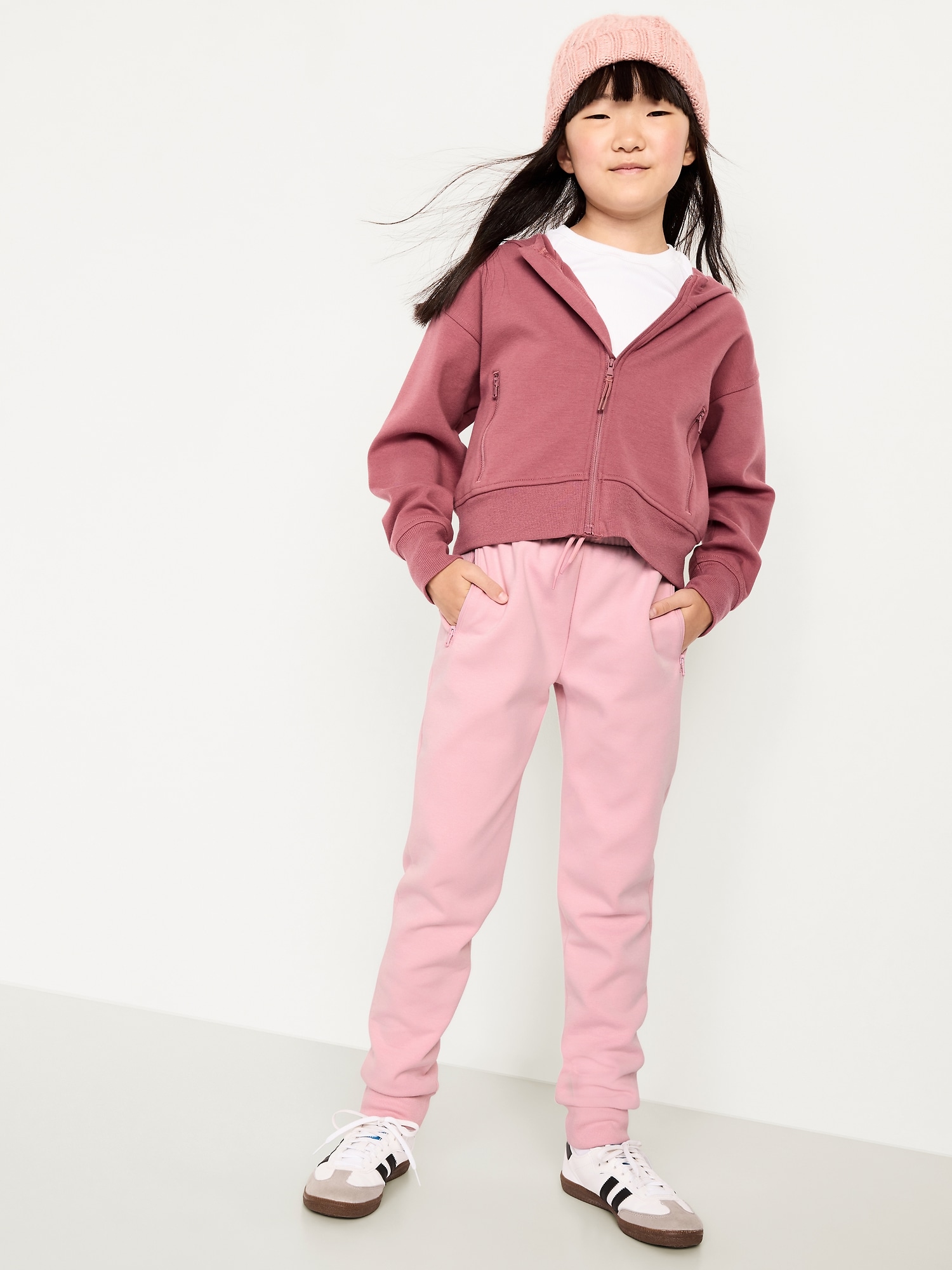 Slim High-Waisted Dynamic Fleece Joggers for Girls