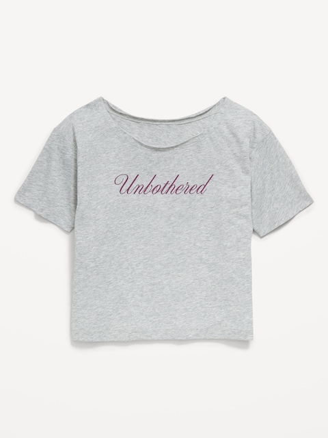 T-SHIRT À ÉPAULES DÉNUDÉES À IMPRIMÉ POUR FILLE