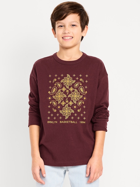 Oversized Long-Sleeve Graphic T-Shirt for Boys