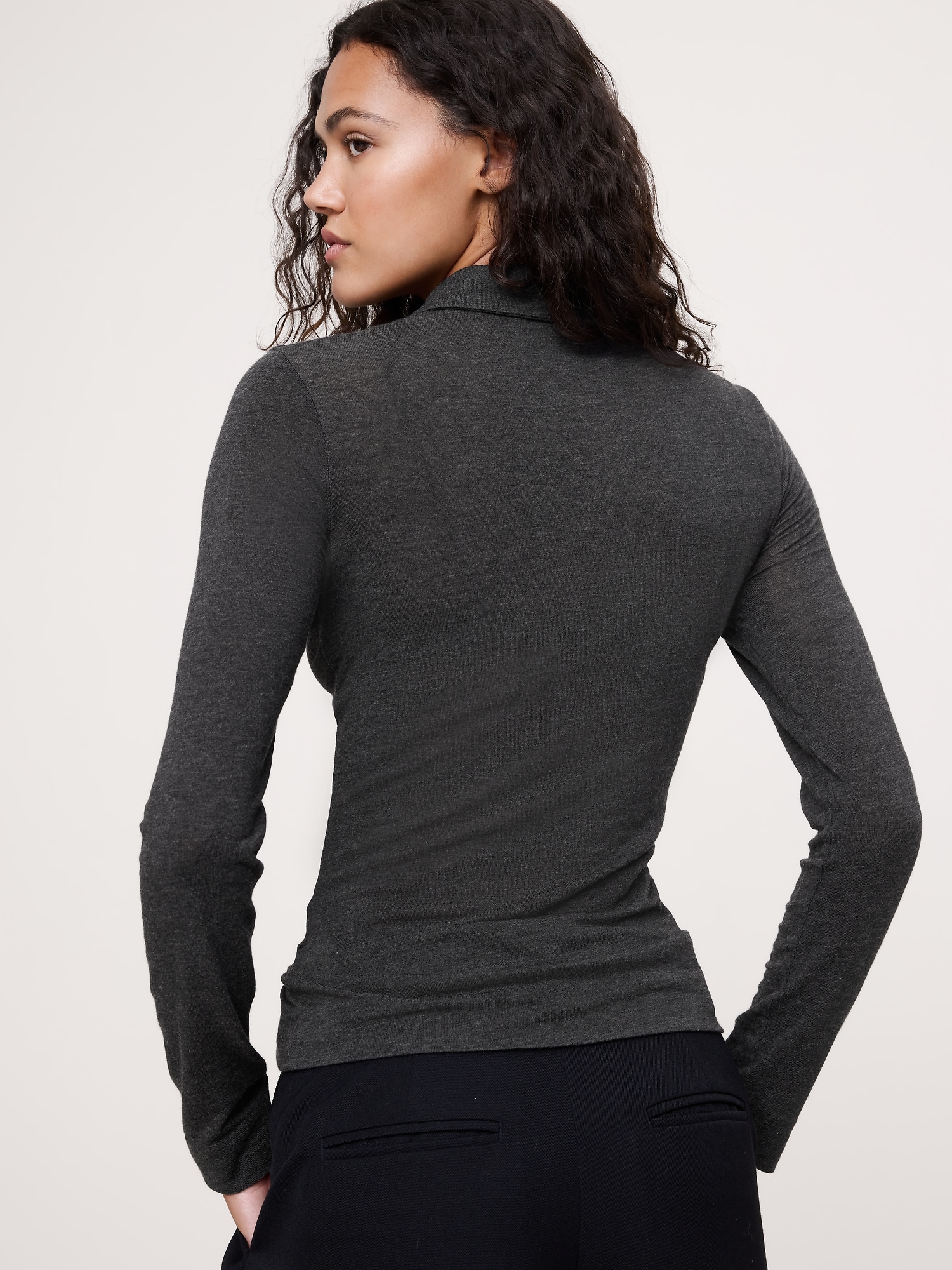 シアー リヨセル ウール ポロシャツ-1