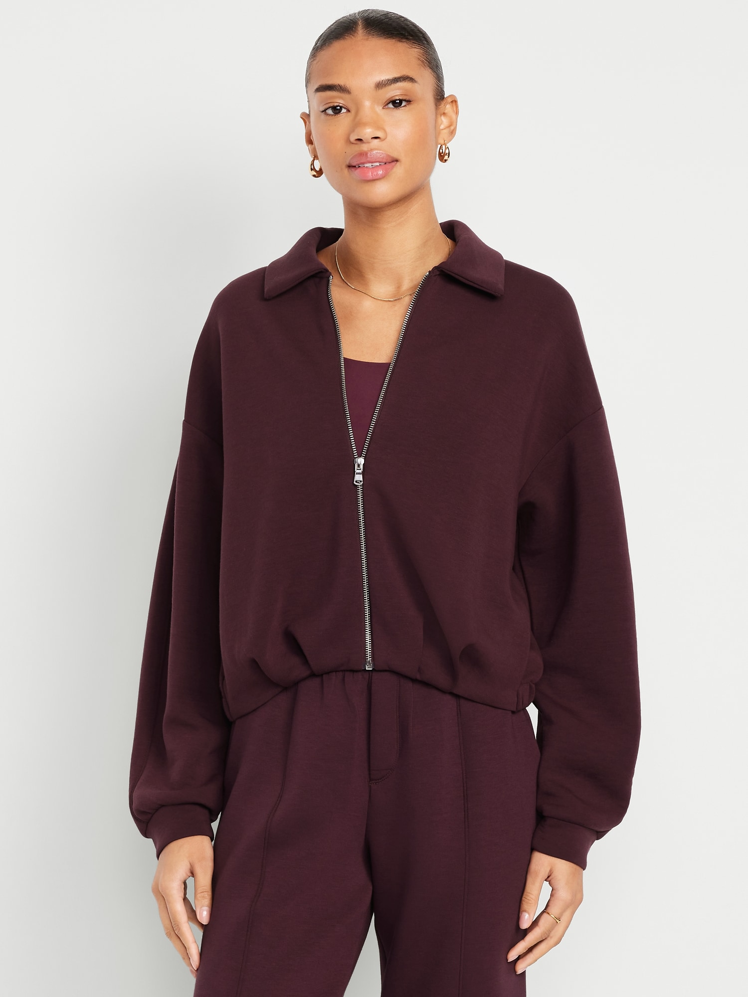 BLOUSON D'AVIATEUR EN MOLLETON RAFFINÉ