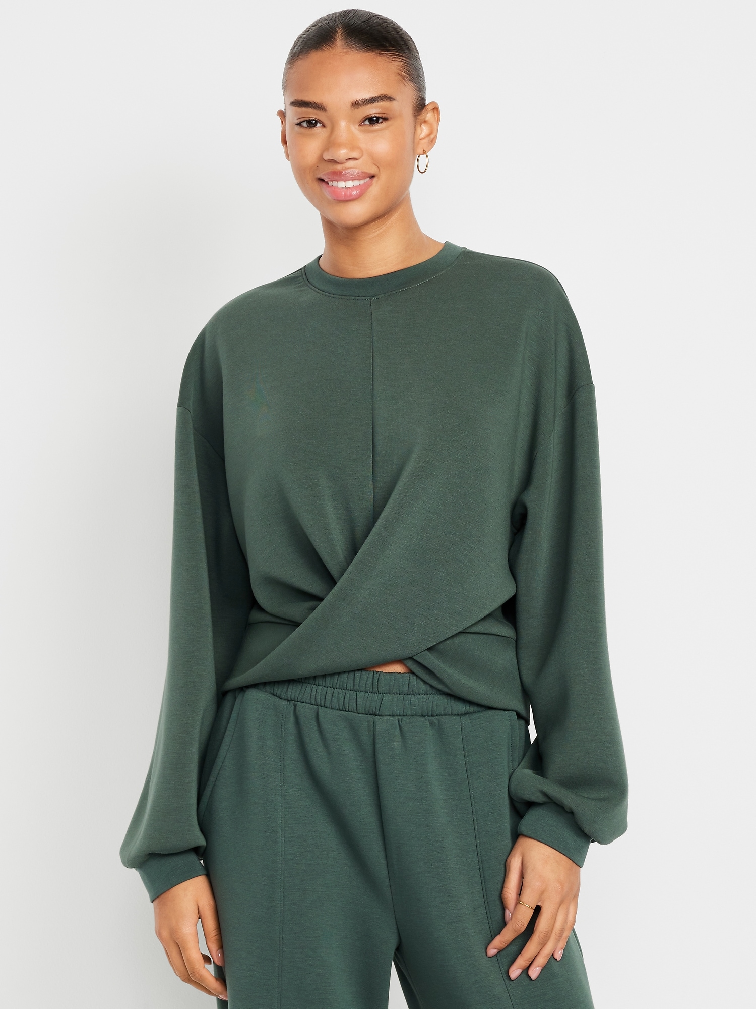 twistyトップス MOUSSY | ASYMMETRY TWIST NECK トップス (Tシャツ・カットソー(長袖