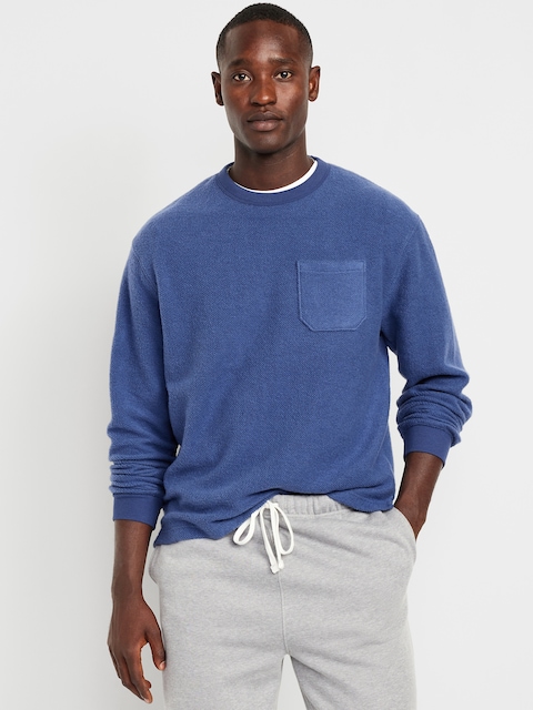 Loose Pocket Crew-Neck Sweatshirt