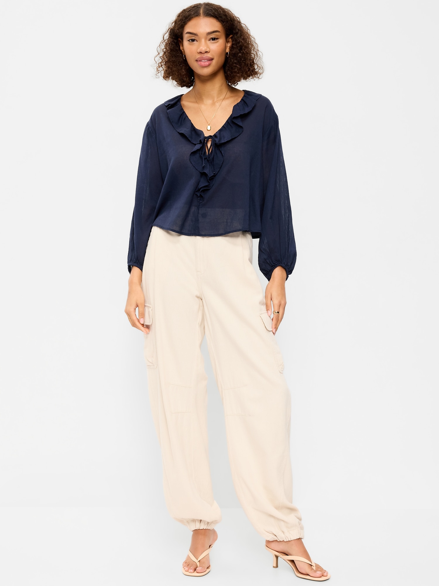 Twill Barrel Cargo Pants