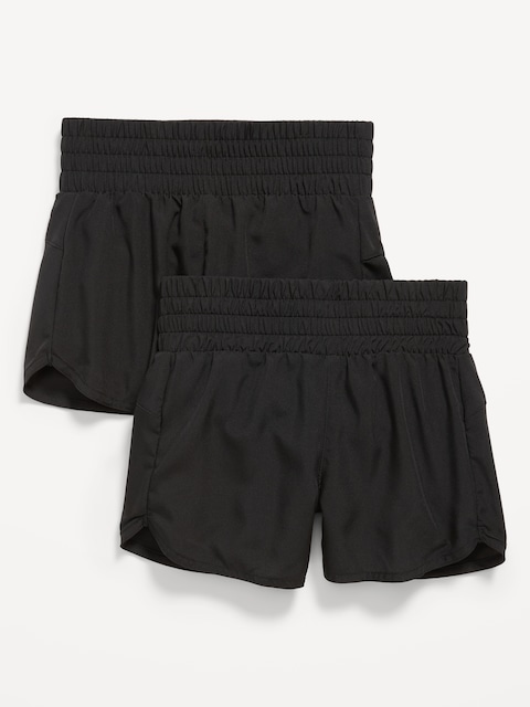 High-Waisted Dolphin-Hem Run Shorts 2-Pack for Girls