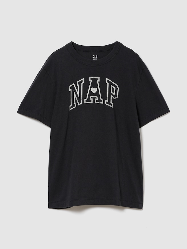 オーガニックコットン オーバーサイズ NAPロゴ パジャマTシャツ-0