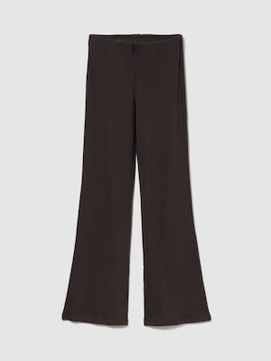 モダン ワイドリブ フレアパンツ