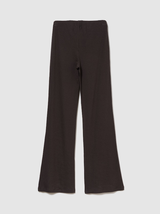 モダン ワイドリブ フレアパンツ-1