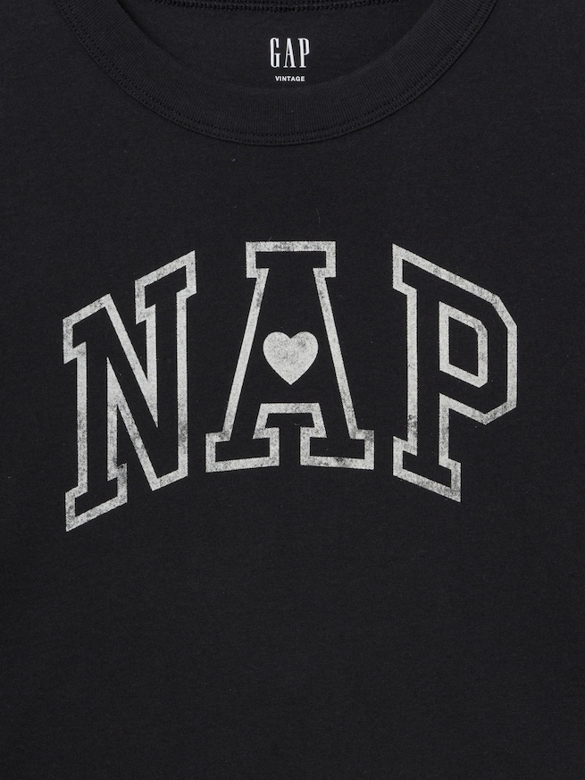 オーガニックコットン オーバーサイズ NAPロゴ パジャマTシャツ-2