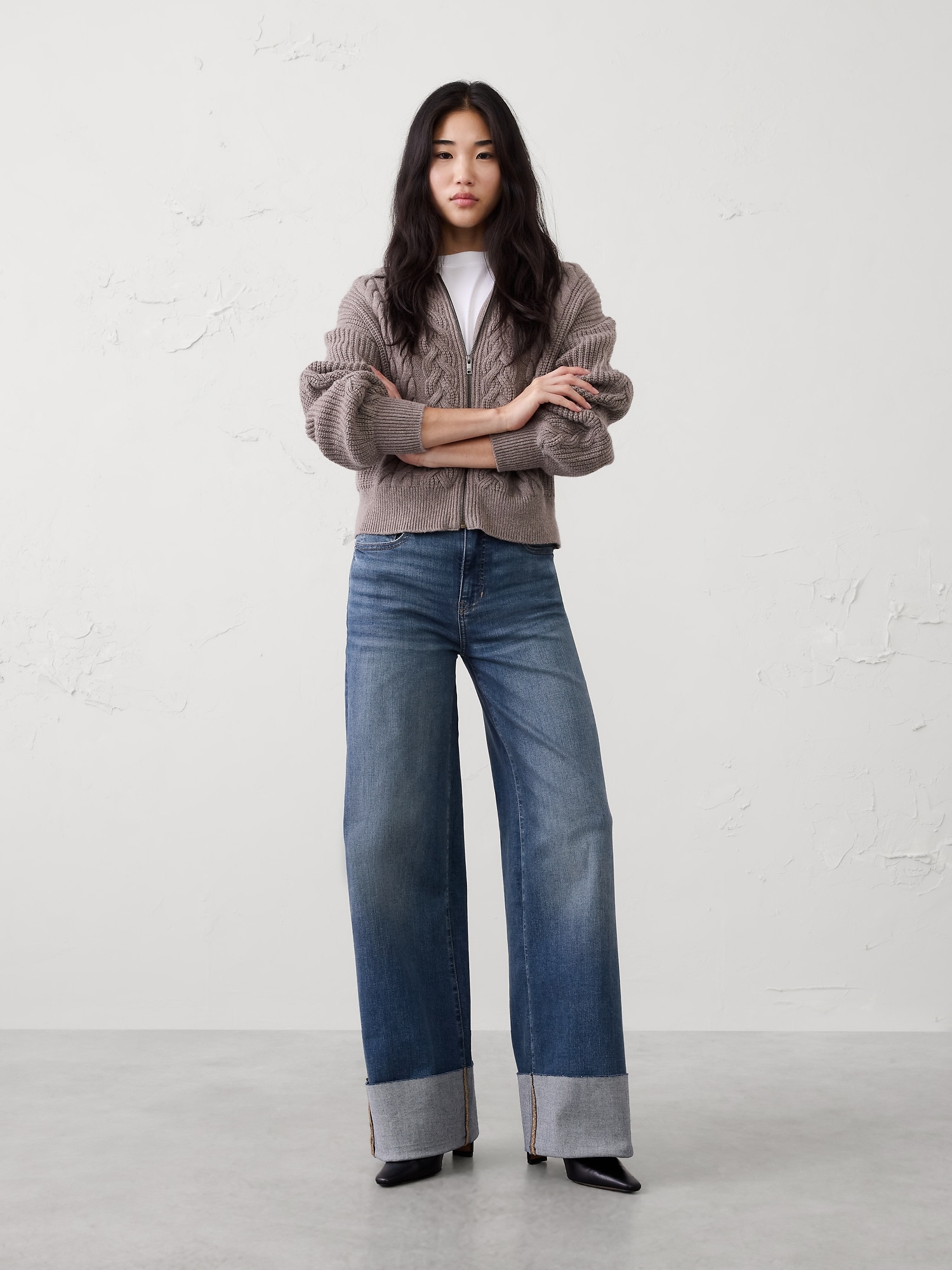 Wide-Leg High-Rise Jean