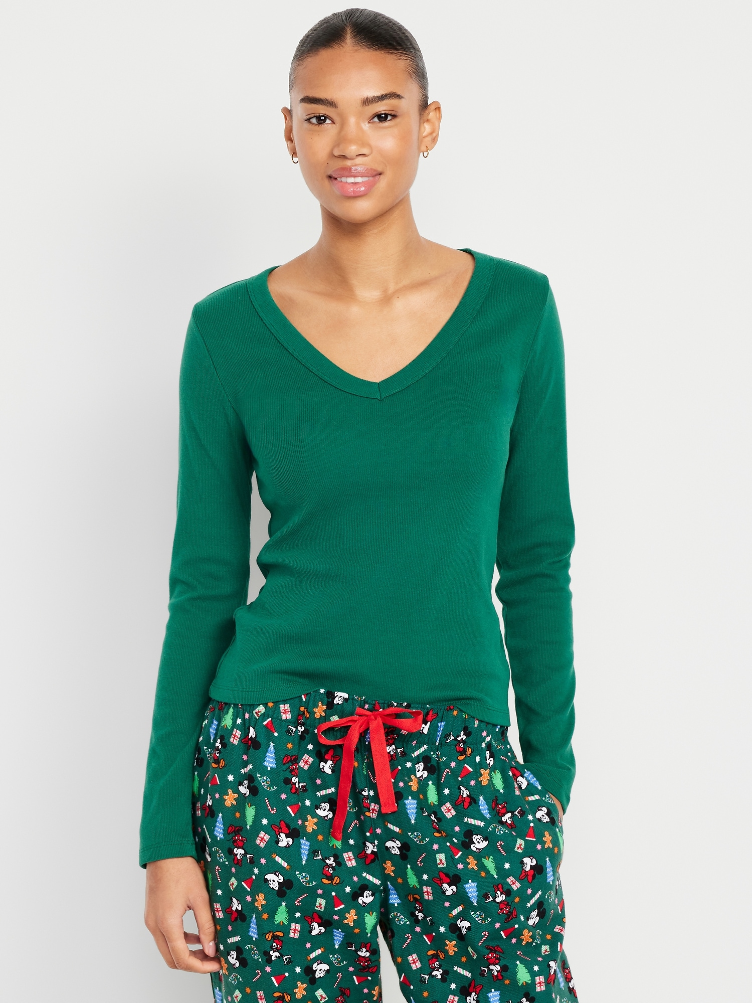 Cozy Snug Long-Sleeve V-Neck T-Shirt