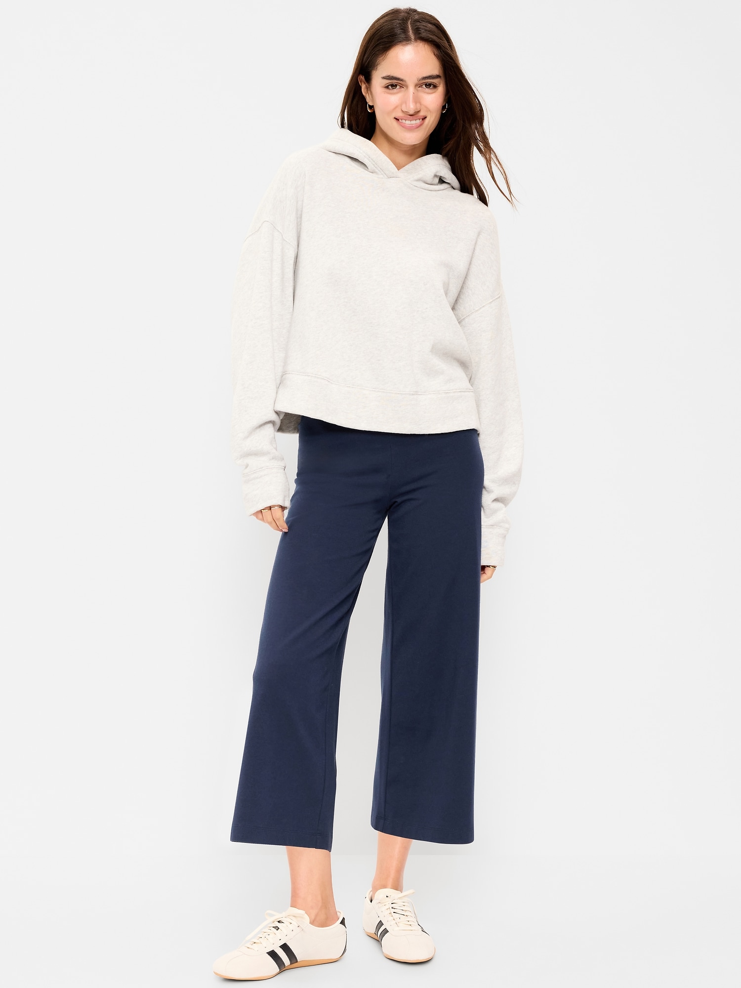 High-Waisted Fashion Wide-Leg Cropped Leggings