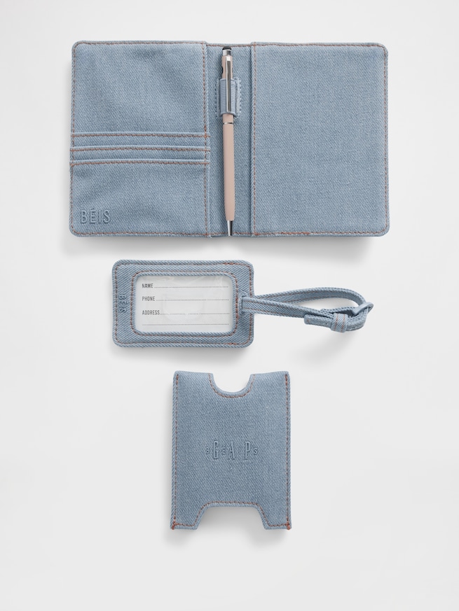 Gap &times; B&Eacute;IS デニム パスポートケース＆ラゲージタグセット-3
