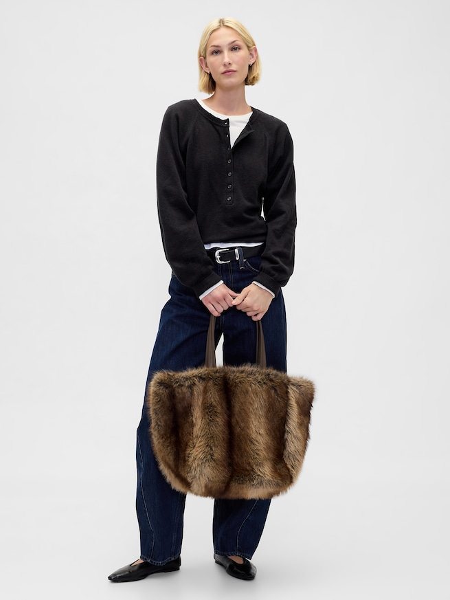 フェイクファー トートバッグ-1