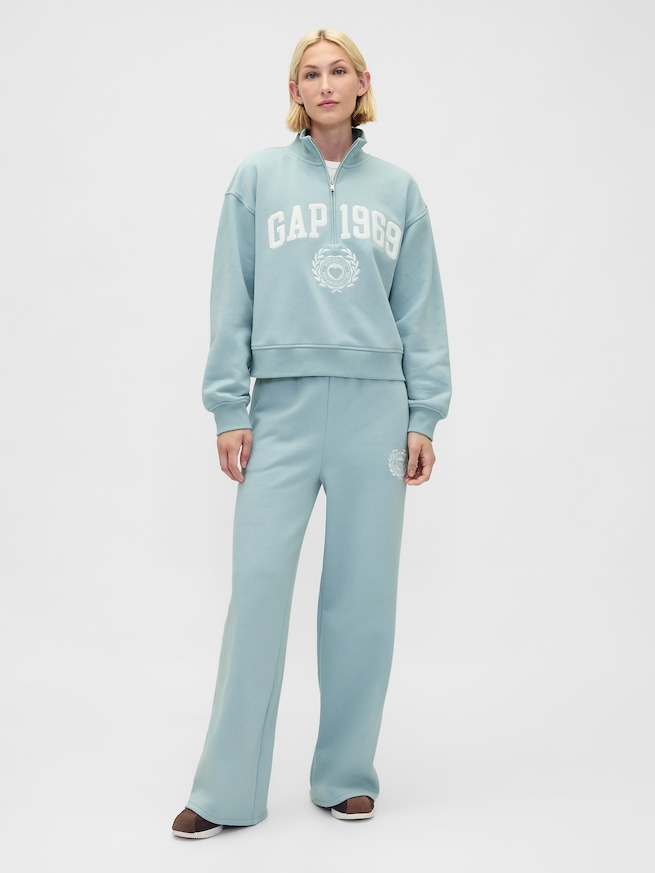 ハイライズ ヴィンテージソフト ハート GAPロゴ バギースウェットパンツ-0