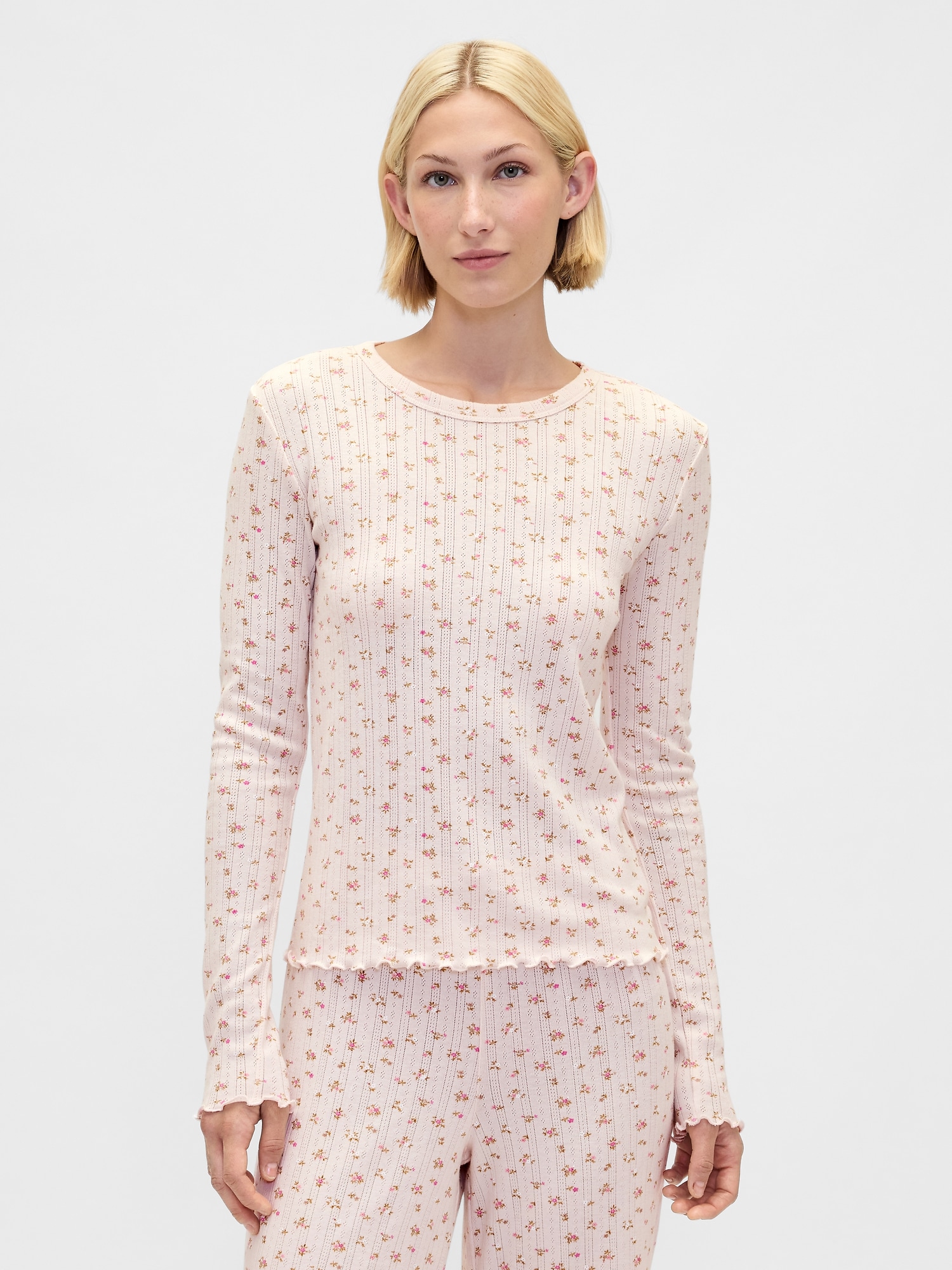 HAUT DE PYJAMA EN TRICOT POINTELLE