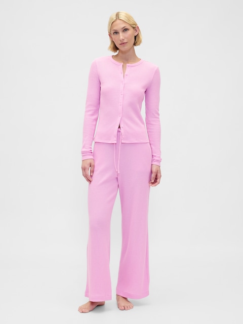 Waffle Wide-Leg PJ Pants