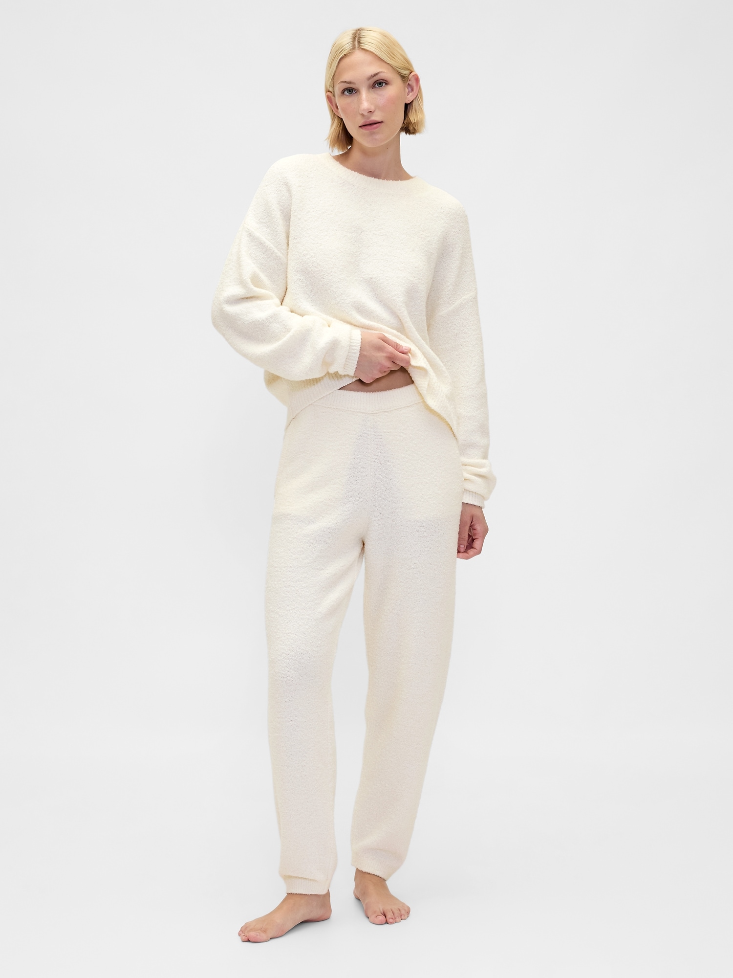 PANTALON DE JOGGING EN TRICOT BOUCLÉ EFFET CACHEMIRE