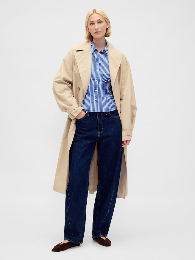 オーガニックコットン ポプリン フィットシャツ-1