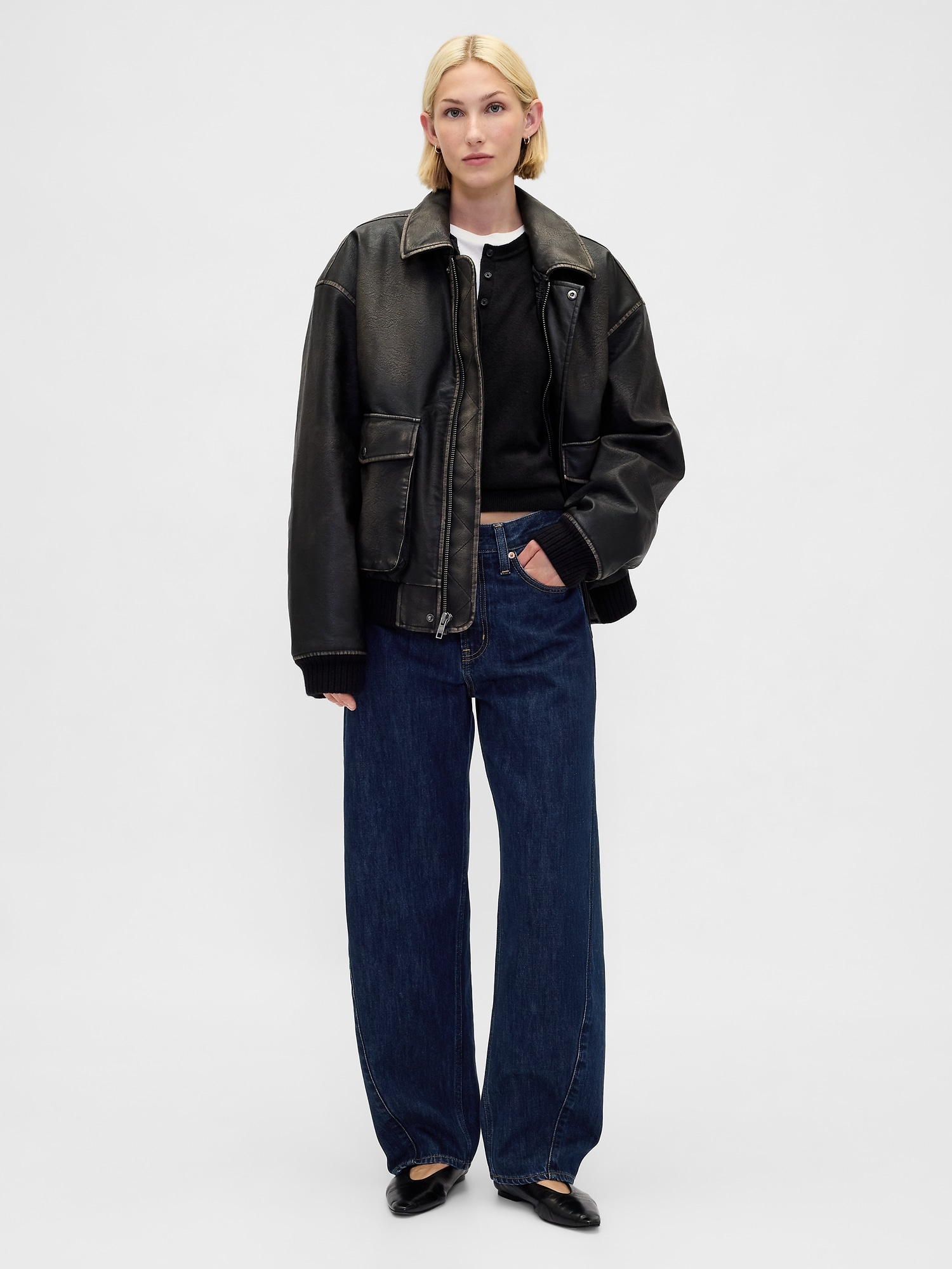 CashSoft カシミヤタッチ ヘンリーネックセーター-1