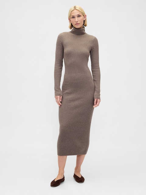 CashSoft Turtleneck Maxi Sweater Dress