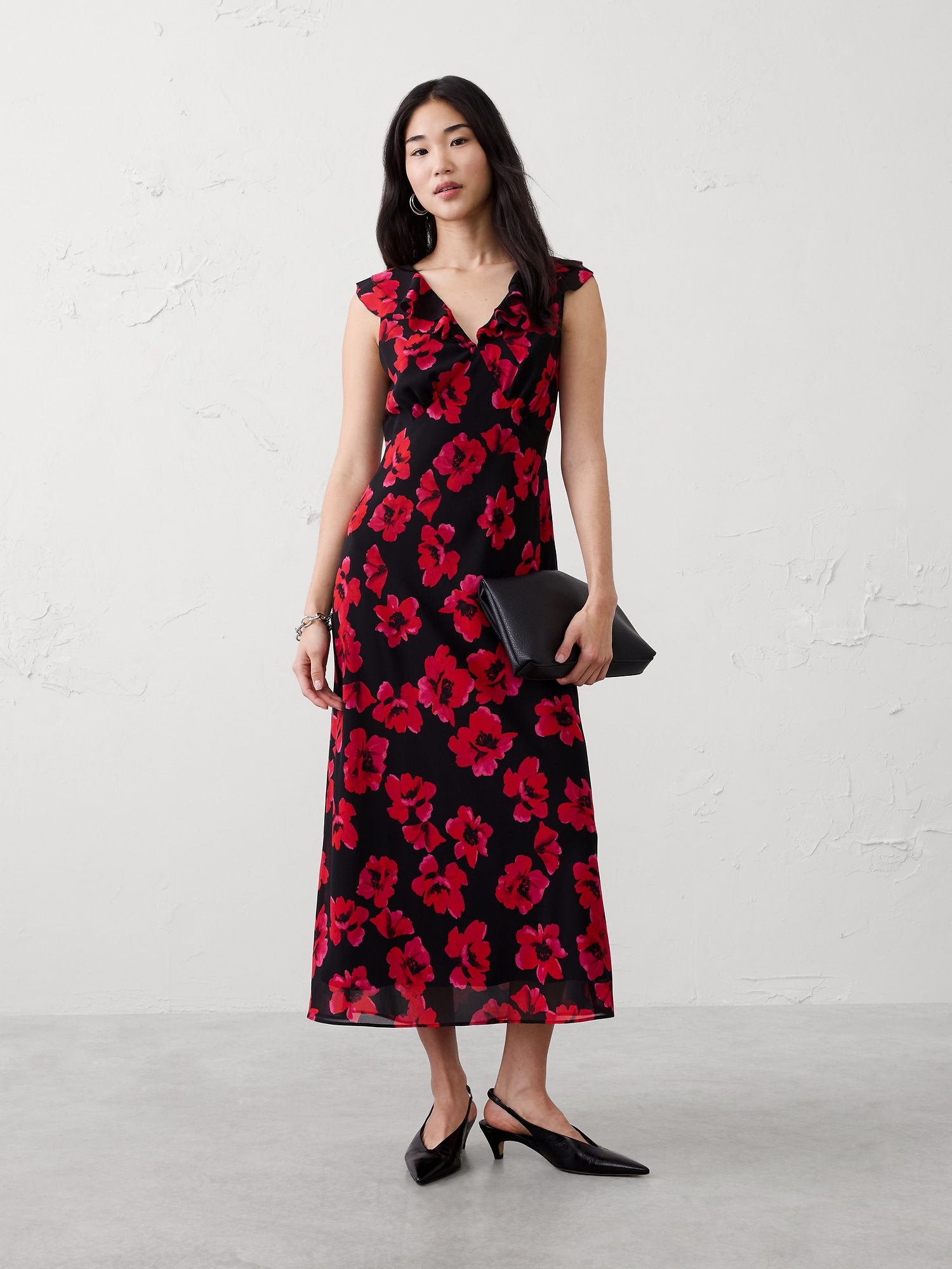 Bias Ruffle Maxi Dress