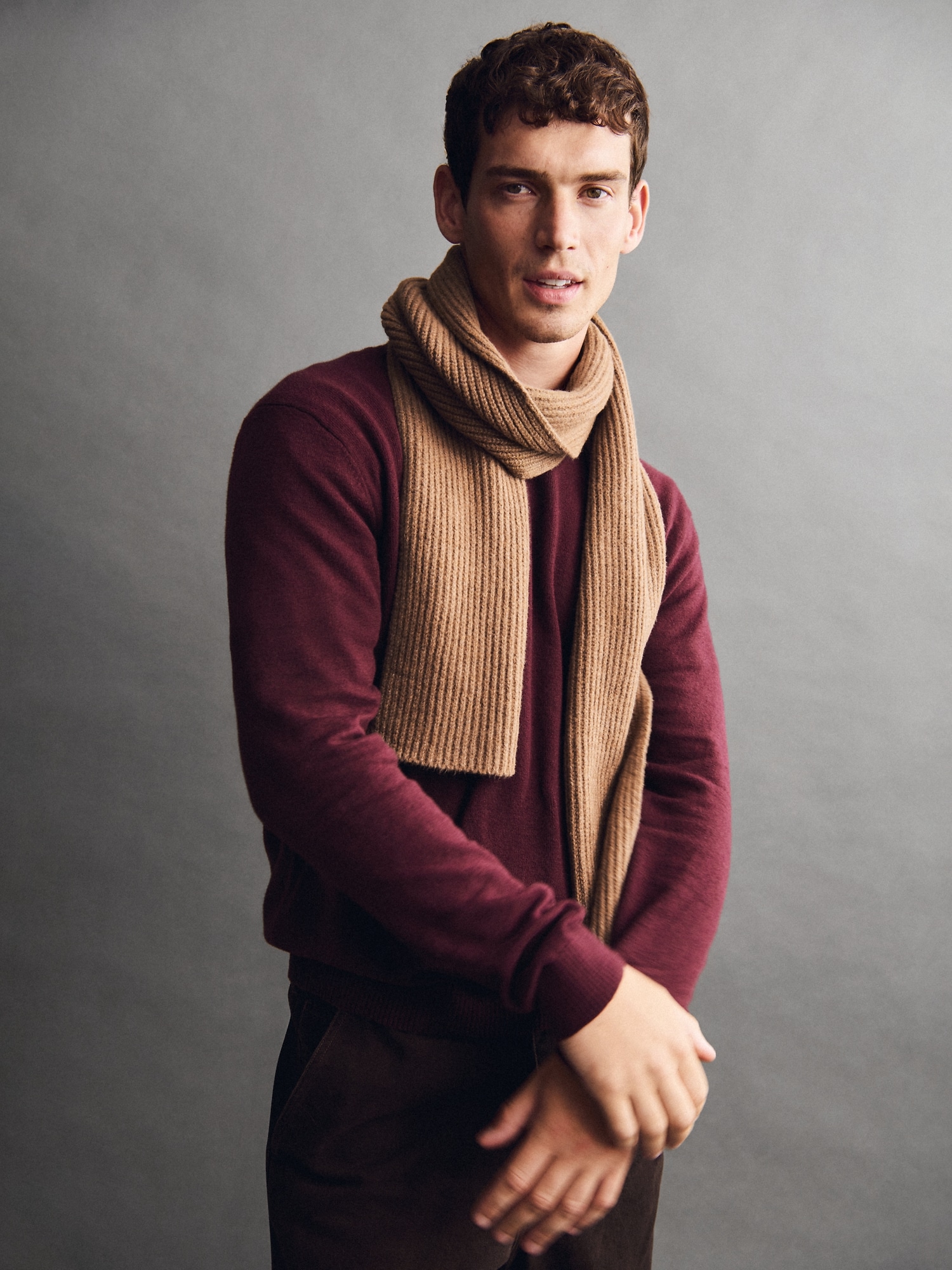 CashSoft カシミヤタッチ クルーネックセーター-4