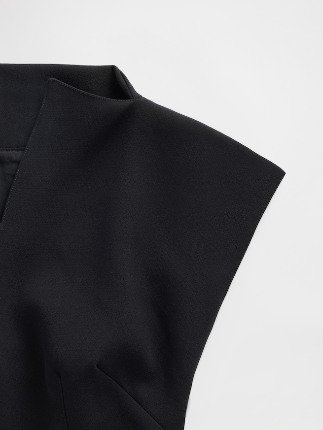 GapStudio ストラクチャー サテン ミディドレス-4