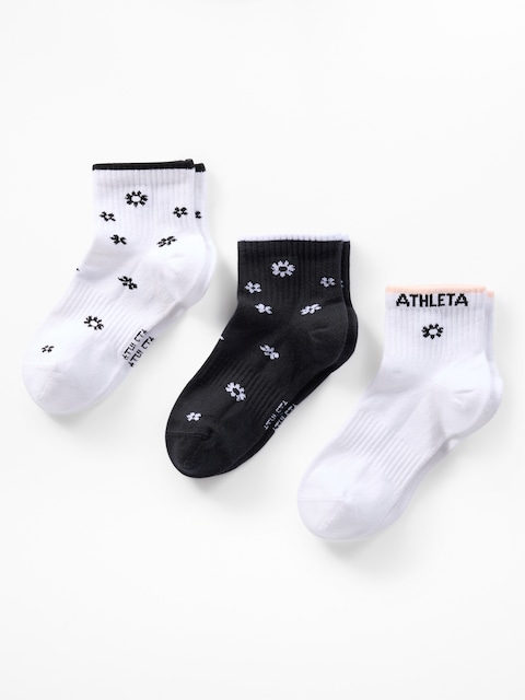 Athleta Girl Everyday Quarter Crew Sock 3-Pack