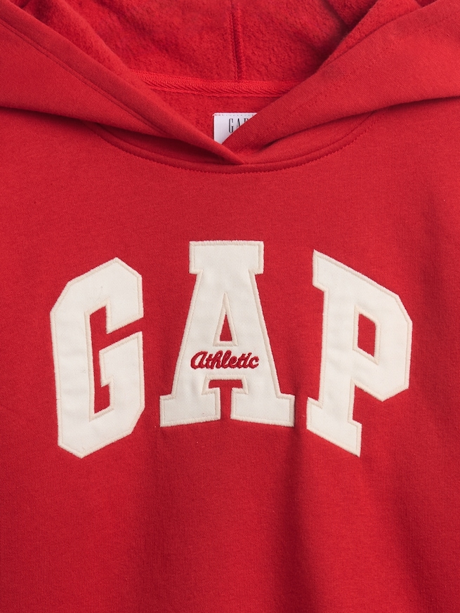 オーバーサイズ バレルスリーブ GAPロゴパーカー (キッズ)-3