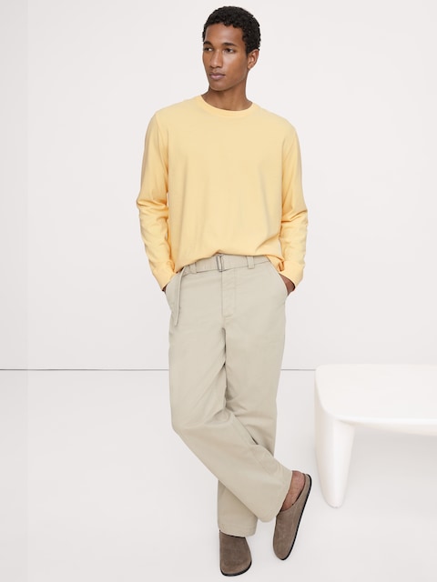 T-SHIRT À MANCHES LONGUES EN COTON SUÉDÉ