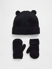 CashSoft カシミヤタッチ くまさん ビーニー＆ミトンセット (幼児・ベビー)-0
