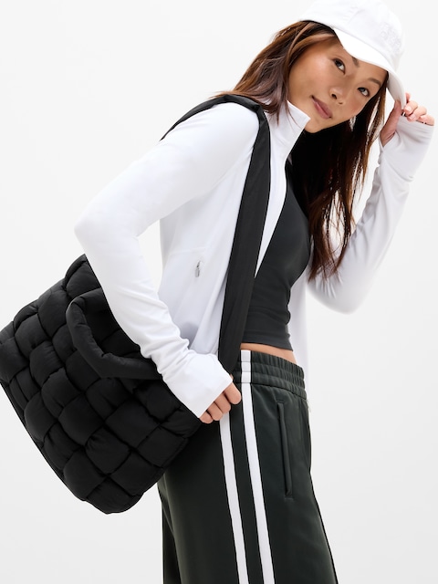 Woven Square Puff Tote