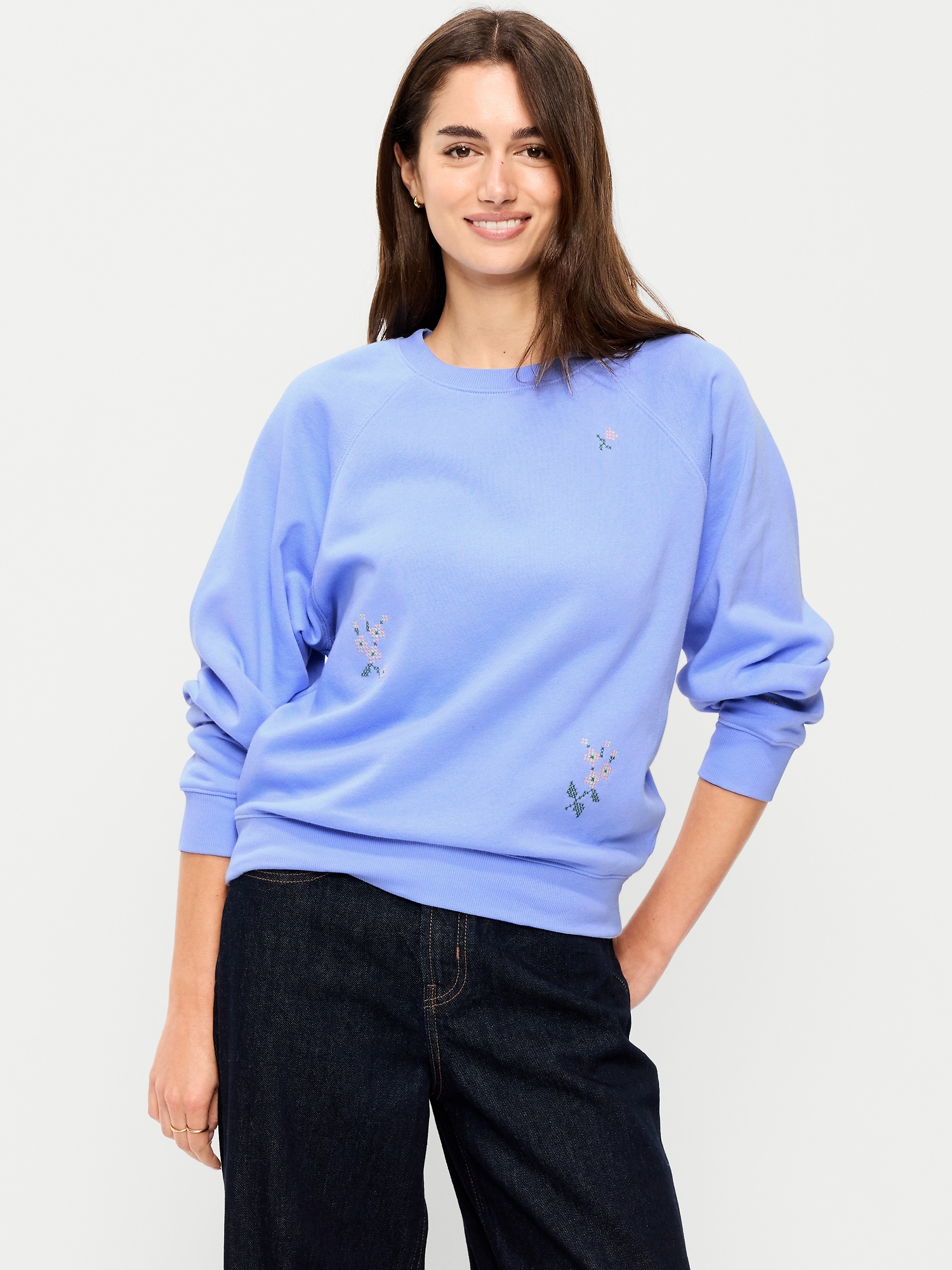 Oversized Graphic Raglan Sweatshirt
