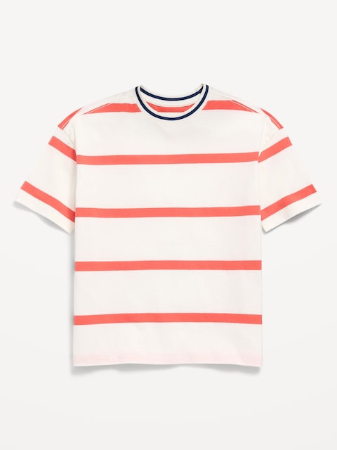 Oversized Short-Sleeve Striped T-Shirt for Boys