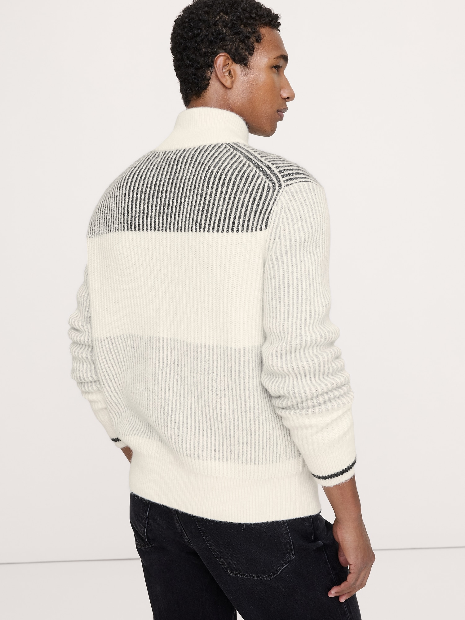 アルパカ ウール ブレンド ニットジャケット-2