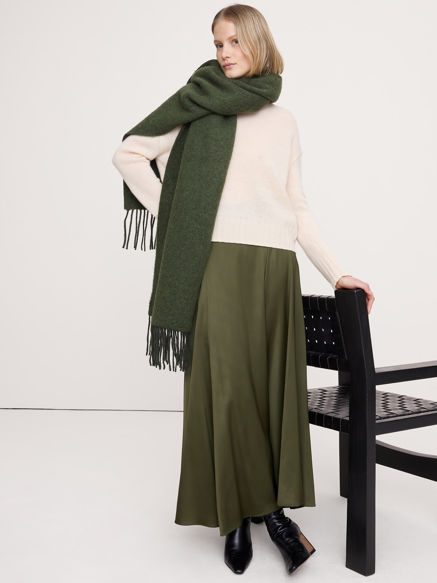 ブラッシュド アルパカウールブレンド スカーフ-1