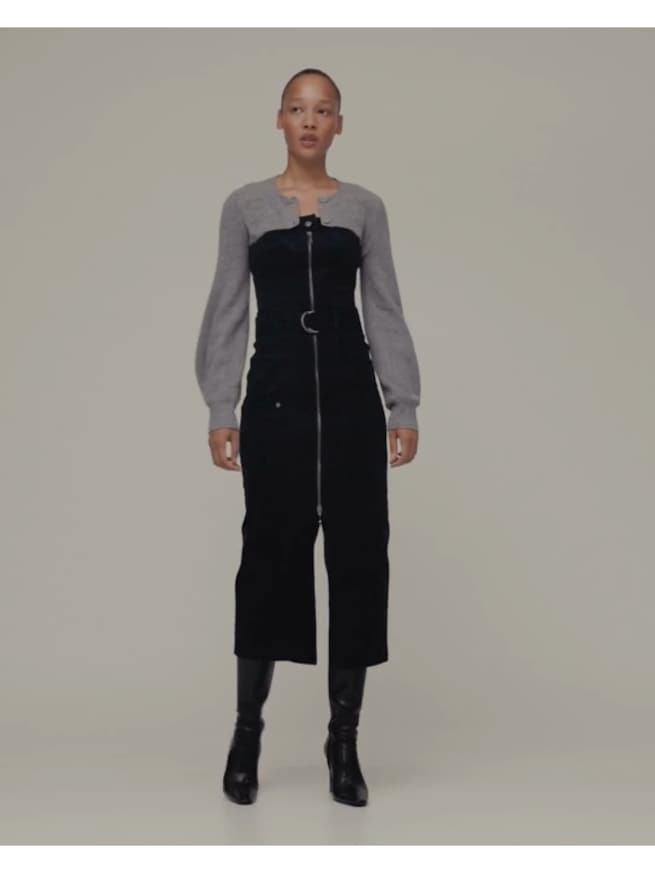 GapStudio コーデュロイ ベルト付き ミディドレス-7