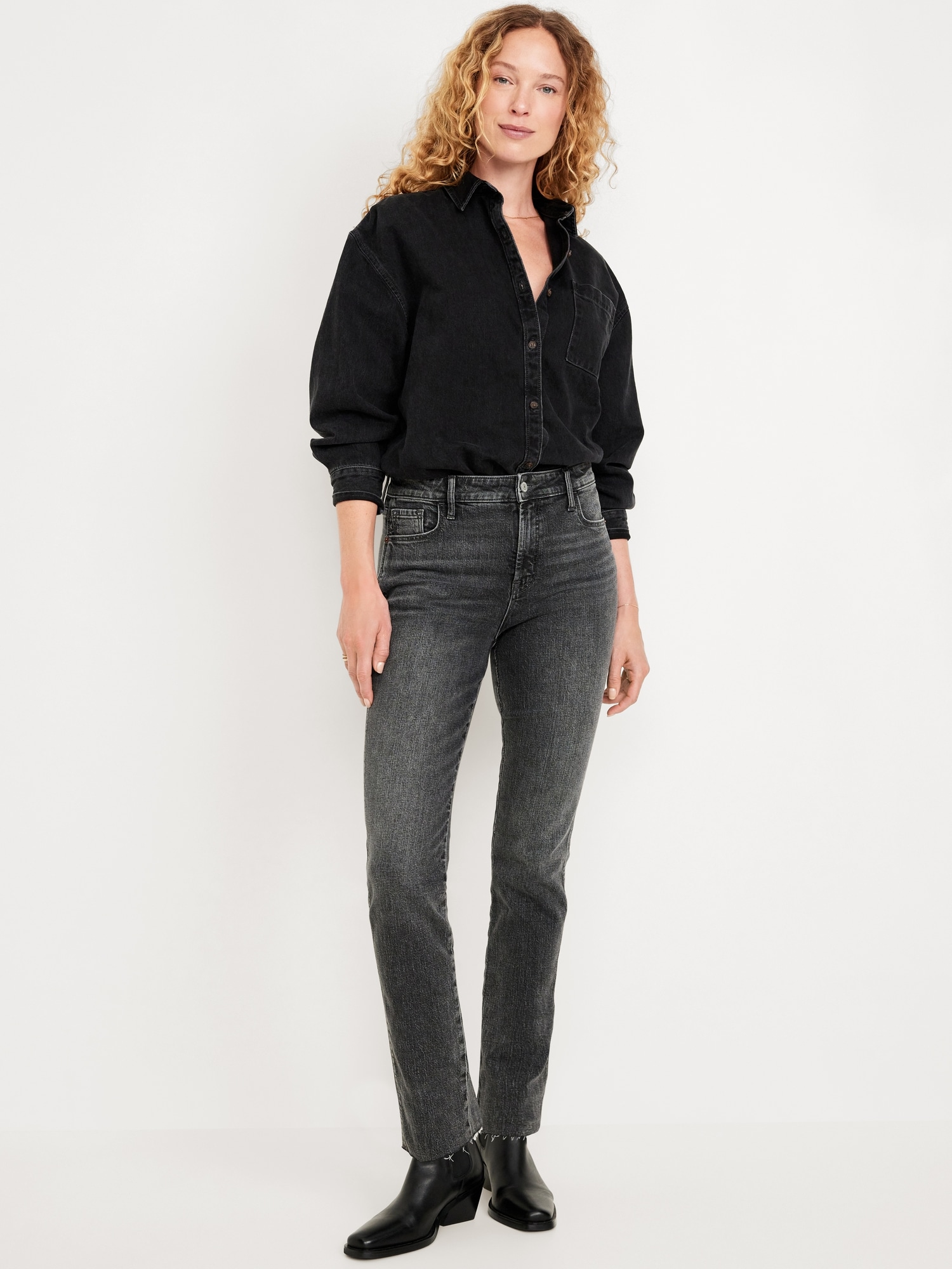 JEAN ÉTROIT VINTAGE À TAILLE HAUTE