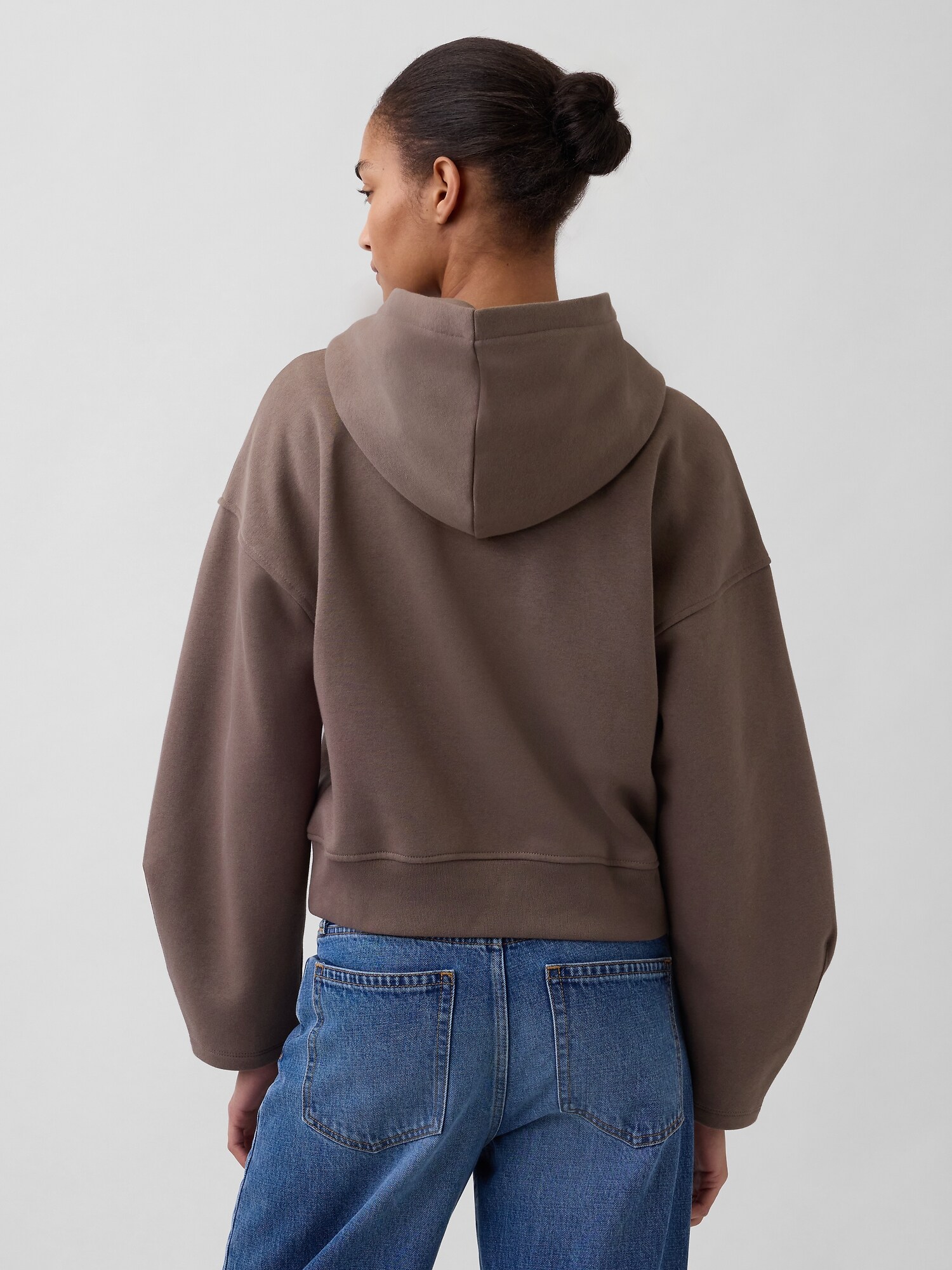 ヴィンテージソフト オーバーサイズ クロップド ランタンスリーブ パーカー