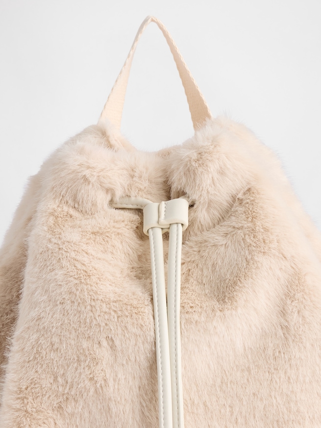 フェイクファー バックパック (キッズ)-3