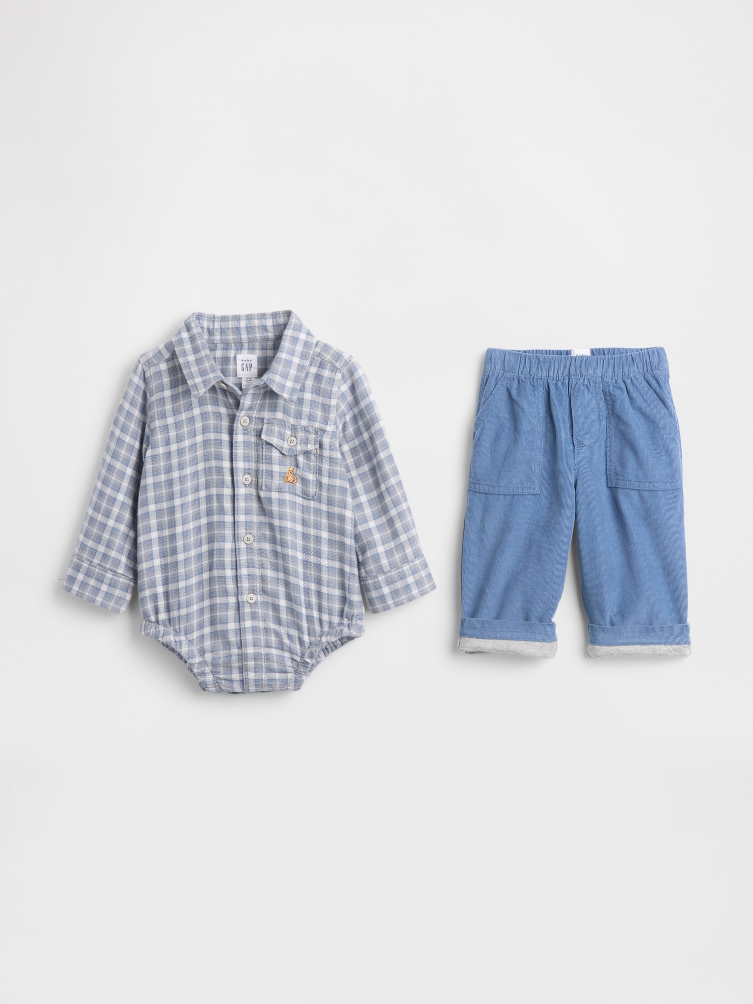 Baby Flannel & Corduroy Outfit Set