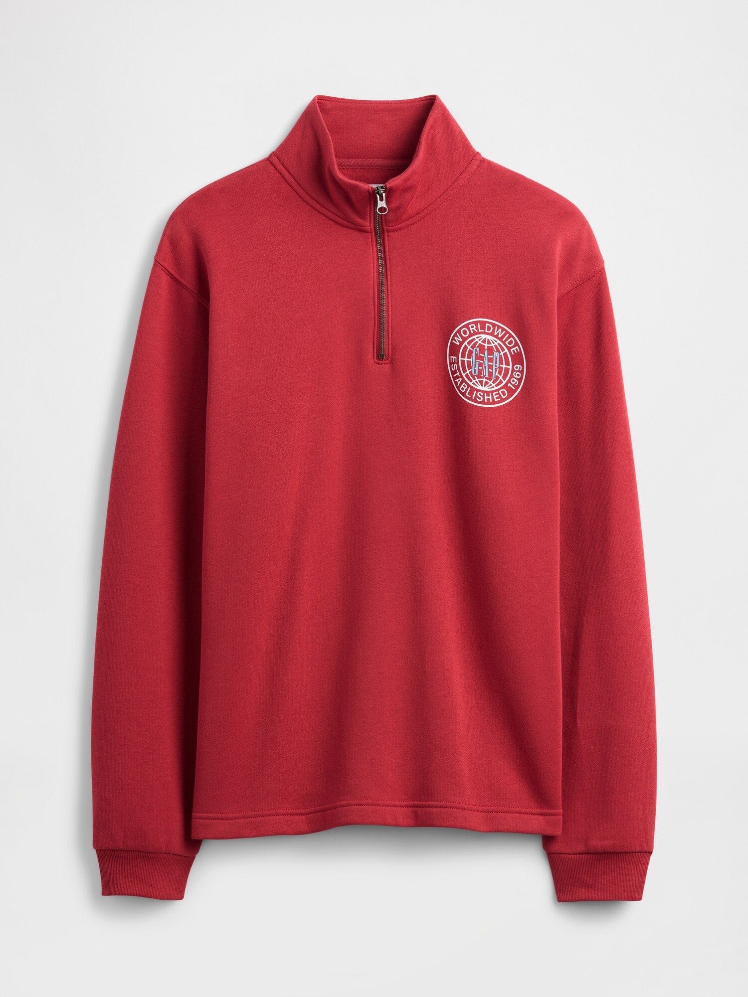 Relaxed Gap Graphic Quarter-Zip Sweatshirt | Gap Factory