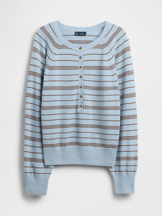 CashSoft カシミヤタッチ ヘンリーネックセーター-4