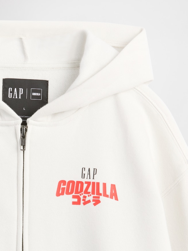 ゴジラ ビンテージソフトグラフィック GAPロゴ ジップアップパーカー (キッズ)-3